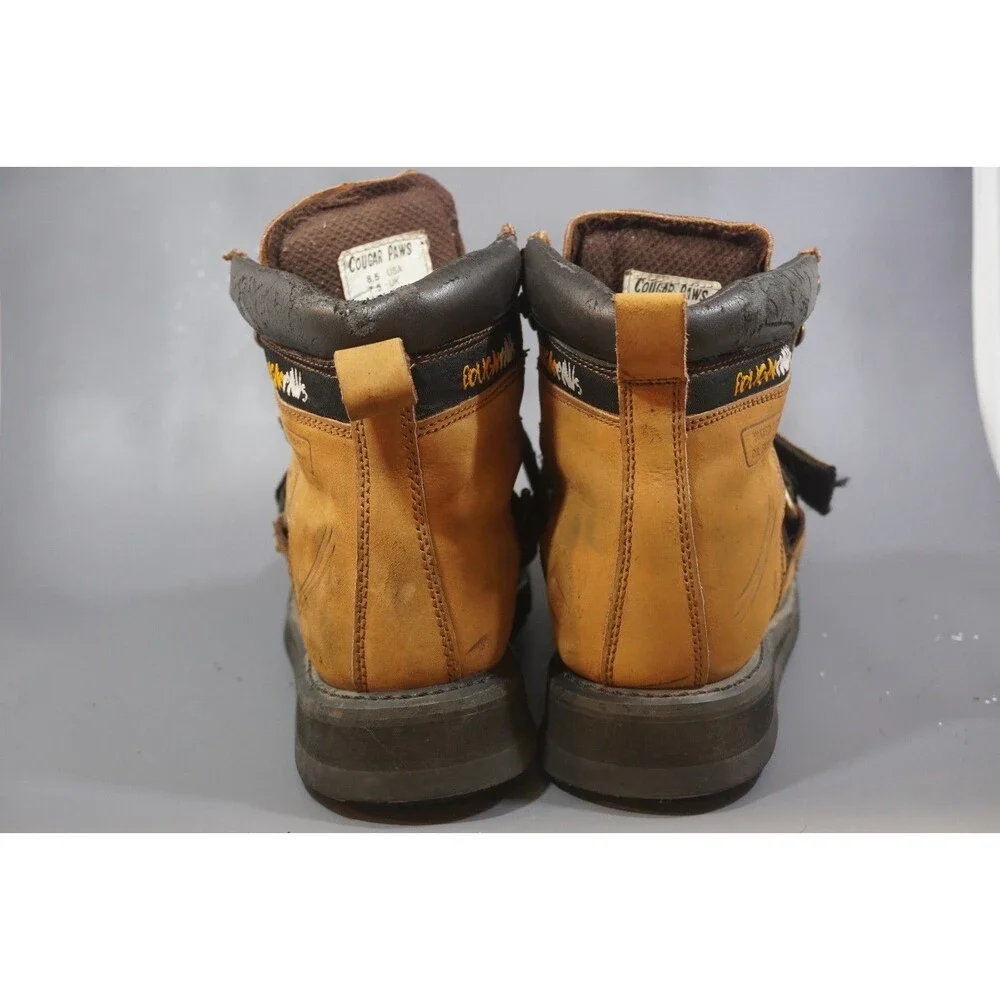 Cougar Paws Roofing Boots Style HSF-3035 Brown Leather Mens Size 8.5